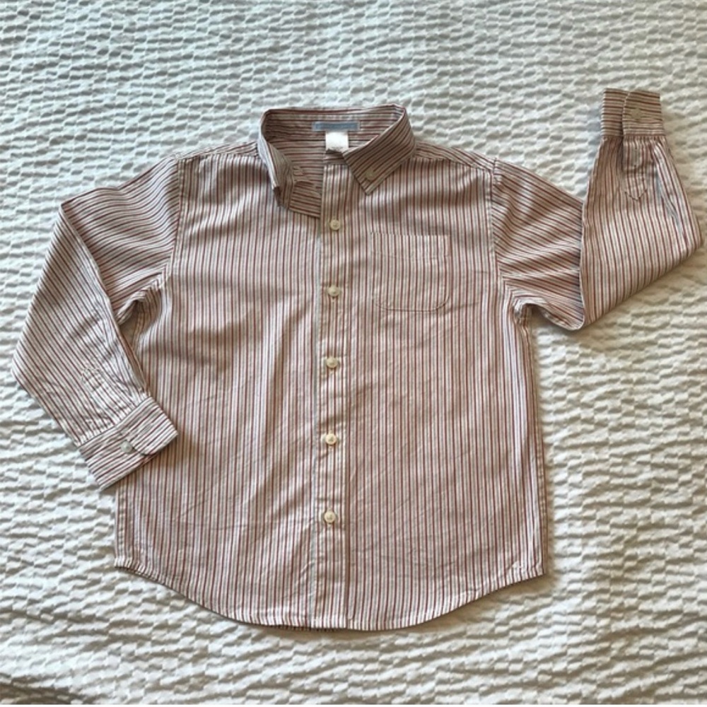 Boy’s Janie and Jack Red and Black Striped Shirt Size 5